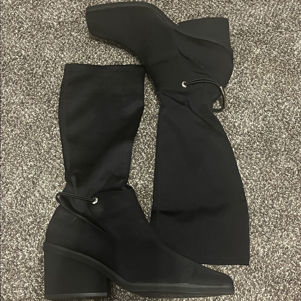 Madeline Stuart Love Bug Black Heeled Boots Sz 8.5